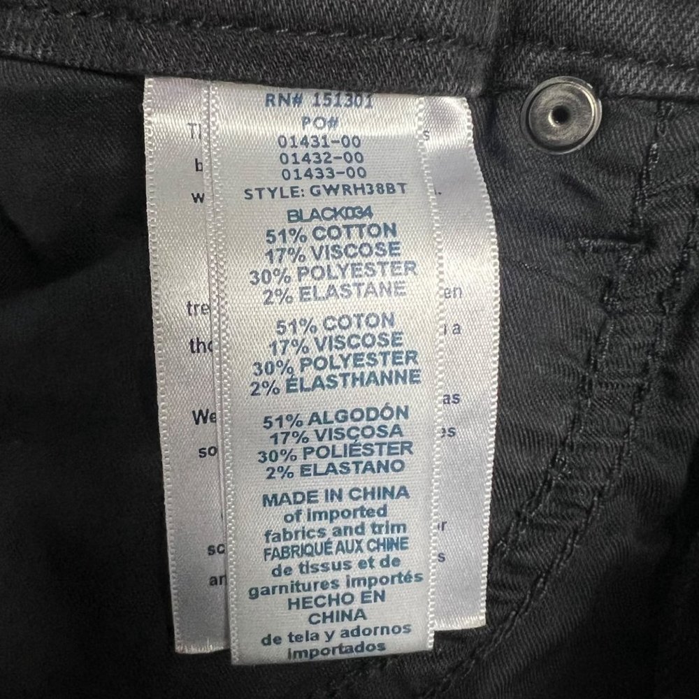 Good American Size 6 Black Distressed Raw Hem Good Waist Skinny Jeans - Picture 10 of 10